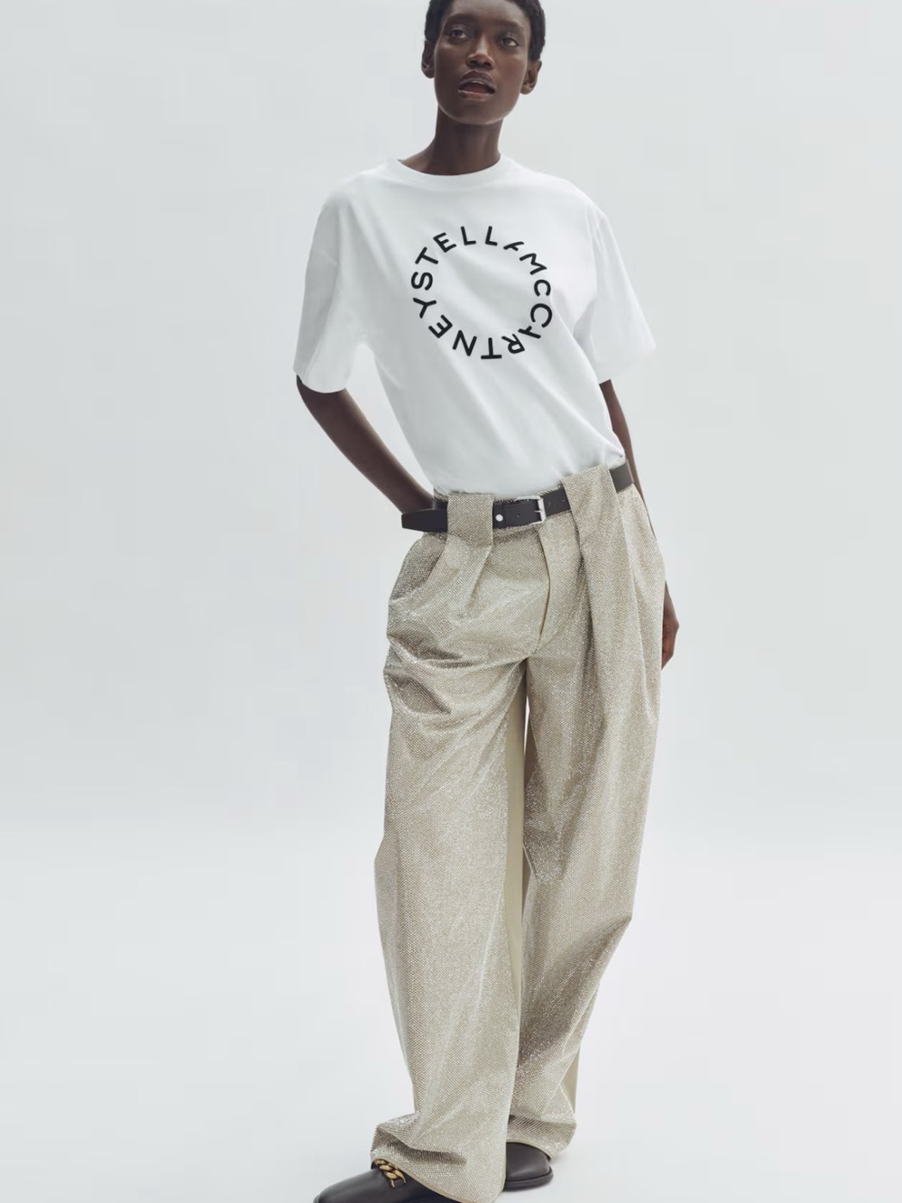 Stella McCartney by H&M Sparkle Wide-Leg Barrel Trousers